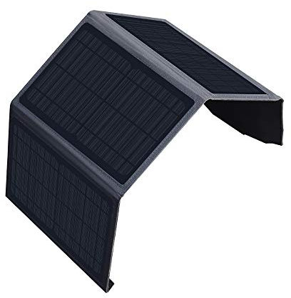 XINPUGUANG Chargeur solaire 21w Panneau solaire pliable double sortie USB 5v 3A Voyage de camping pour téléphone portable, appareil photo, ventilateur, lumière, batterie externe, tablette (Noir)