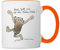 Spreadshirt Janosch Bär Schönes Leben Spruch Tasse Zweifarbig, One size, Weiß/Orange