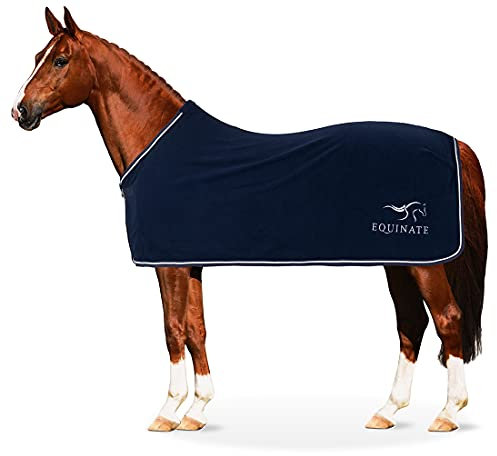 Equinate Abschwitzdecke Springdale aus Polarfleece mit Widerristpolster 125cm Navy
