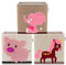LIFENEY Aufbewahrungsbox im 3er Set Elefant, Schwein und Einhorn I Dreierpack Spielzeugbox mit Tiermotiv passend für Würfelregale I Ordnungsbox für das Kinderzimmer I Aufbewahrungskorb Kinder
