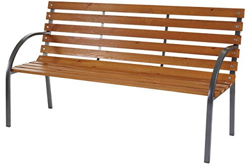 Mendler Gartenbank Leoben-AM, Parkbank Holzbank Sitzbank, 150cm Natur lackiert