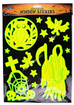 Halloween Fensteraufkleber Selbstklebende Halloween Abziehbilder Leuchtet im Dunkeln Sticker Dekoration (Halloween Aufkleber Design 1)