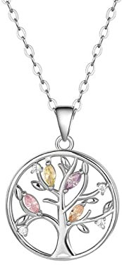 Argent Sterling 925 Collier Arbre de Vie Pendentif avec Chaîne, Boite Incluse - Cadeau pour Saint-Valentin et Noël