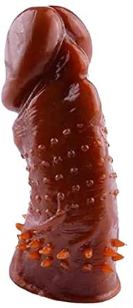 Realistische Penis Sleeve Extender Wiederverwendbare Silikon Dildo Penismanschette mit Spike Kondom Penis Vergrößerer Hülle Eichel Sex Spielzeug für Männer Verzögerung Ejakulation, 125 * 44mm