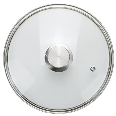 Tsnamay 9 Inch Clear Glass Pot Lid for Frying Pan Replacement Cover Can Withstand 356°F (180℃) with Stainless Steel knobs
