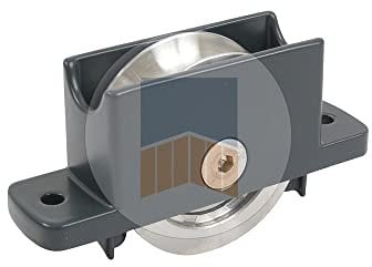 Galet en Acier gorge U sur chape compacte Zamak à encastrer ou en applique - Matière : Acier, Noir Ral 9005