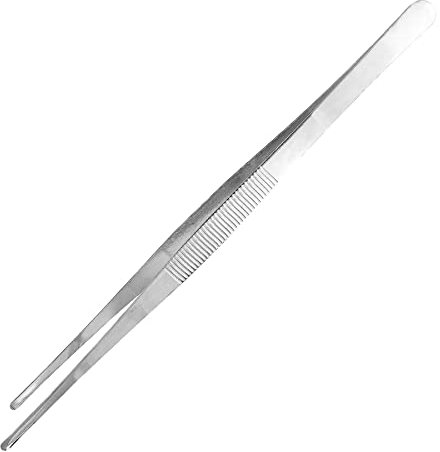 Pinzette/Molle in acciaio inossidabile da 30 cm extra lunghe con punta dotata di chiusura zigrinata di precisione per aquascaping, giardinaggio, cucina, lavorazioni industriali, laboratorio