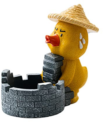 KUDLI Elegant Beweglicher Enten-Aschenbecher aus Stein, Desktop-Harz, Rauchaschenbecher, lustig, Ornament, Raucher mit Aschenbecher, Auto, Heimbüro Einfach zu verwenden