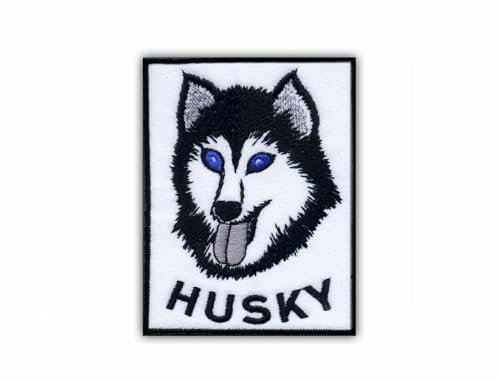 Husky – magnetische Rückseite – bestickter Aufnäher/Abzeichen/Emblem