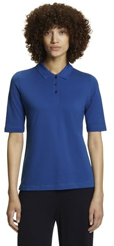 FALKE Damen Basic Pique Polo W Pl Baumwolle weich hautfreundlich bequem sehr leicht1, Blau Migblue 6317, S