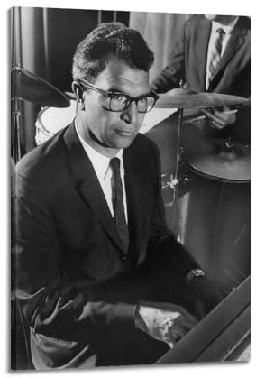 TeDe Jazz Art Dave Brubeck 2 Dekorativer Gemälde-Druck auf Leinwand Wandkunst Wohnzimmer Schlafzimmer Poster Gemälde 30 x 45 cm Rahmen-Stil