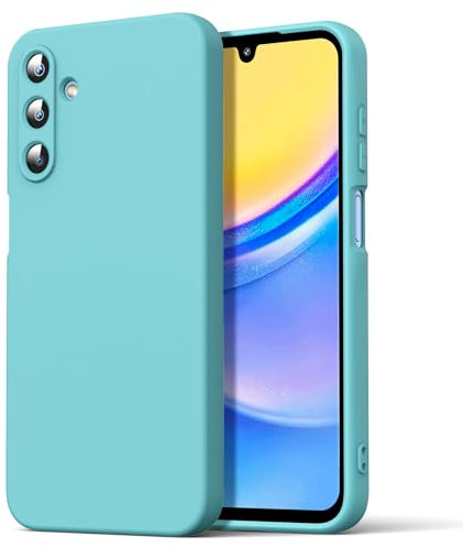 Byvuwiay Cover per Samsung Galaxy A15 4G/5G, Morbida Silicone Liquida TPU Protettivo Ultra Slim Custodia Antiurto, Custodia Compatibile con Samsung Galaxy A15 4G/5G - Azzurro
