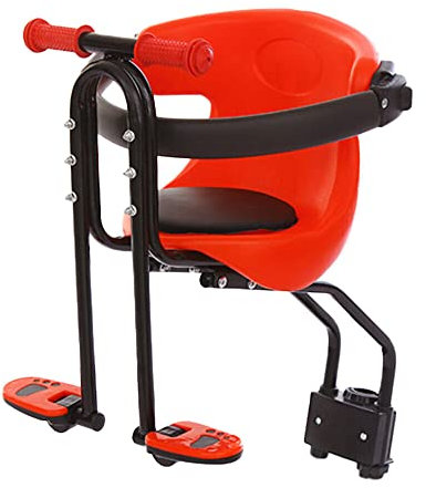 Siège de vélo pour Enfant monté à l'avant,siège de vélo Avant Portant 50kg,siège de vélo sûr pour Enfants avec Ceinture de sécurité,Dossier,pédales,Main Courante,pour âgés de 8 Mois à 4 Ans