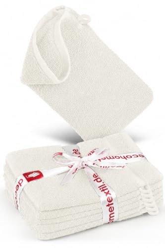 DecoHomeTextil 6 Waschlappen 15x21 cm Champagner | 100% Baumwolle, Frottier, hochwertig, kuschelweich und saugstark