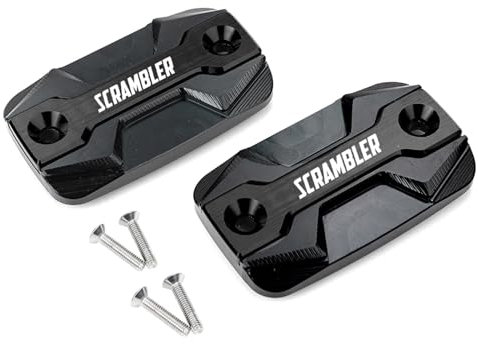 YIJIEBAO Passend for Ducati Scrambler 1100 Scrambler Icon Dark Desert Sled Scrambler 800 400 Motorrad CNC Frontbremsflüssigkeitsbehälterdeckel(Black)