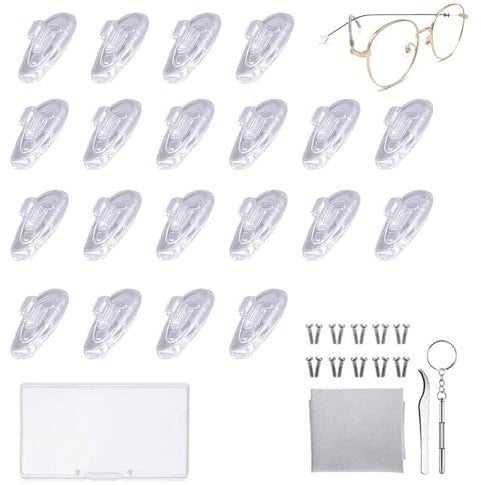 Brillen Nasenpads, Brillen Reparatur Set, Nasenpads Zum Einstecken, Rutschfeste Brille Nasenpads, Weiche Silikon Transparent für Brillen Sonnenbrillen Rutsch Stopper Gläser Nasenpad Brille Zubehör