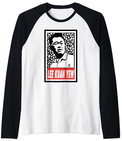 Lee Kuan Yew Vector Artwork Raglan Baseball Tee
