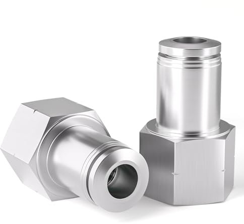 TAILONZ PNEUMATIC 304 Raccordi diritti femmina in acciaio inox 8MM od 3/8 di pollice BSP da collegare PCF8-03 (Confezione da 2)