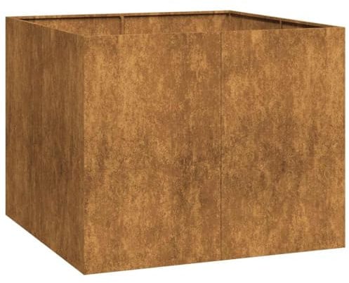 vidaxl Pflanzgefäß Rusty 100x100x80cm Langlebig Verwitterung Stahl Blumentopf Tief Pflanzbeet