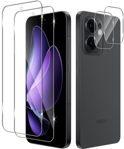 Yenwen Protector de Pantalla para OPPO Reno 13 FS / 13F 5G, 2 Piezas Cristal Templado con 2 Piezas Protector de Lente de Cámara para Reno 13 FS / Reno13 F, 9H Dureza Ultra Resistente Vidrio Templado