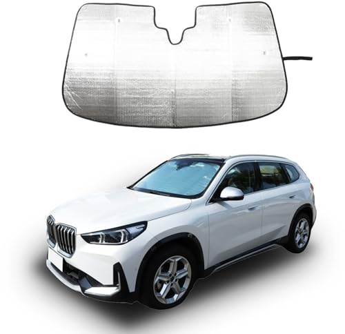 Heutamo Windschutzscheiben-Sonnenschutz, kompatibel mit BMW X1, X2, U11, U10 2023–2024, Frontscheiben-Sonnenschutz, Hitze-Blocker, Visierschutz, reflektierender Sonnenschutz, hält Ihr Auto kühler, 1