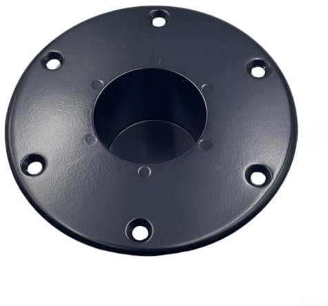 Hasaller Bases fixes en aluminium pour camping-car - Pieds de table encastrés - Base ronde encastrée - Base de pied de table pour camping-cars et camping-cars