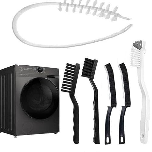 Washing Machine Cleaning Brush Kits, Front Load Washer Machine Cleaner Accessories with 1PCS Drum Slot Cleaner Brushes and 5 Pcs Crevice Cleaning Brush for Tight Spaces and Washer Rubber Seal