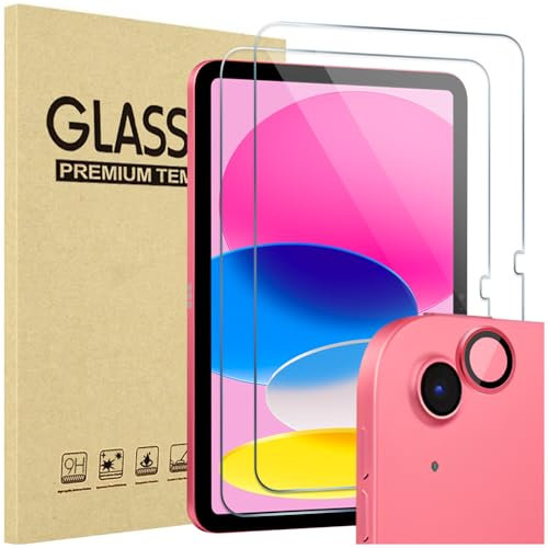 ProCase 2 protectores de pantalla para iPad 11 (A16) 11 pulgadas 2025/iPad 10.ª generación 10.9 pulgadas 2022, 9H Protector de cámara templado con vidrio teñido para iPad (A16) 11/iPad 10.ª Gen Screen