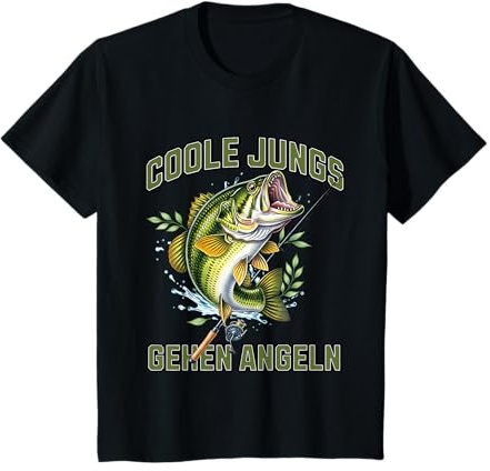 Kinder Angeln, Kinderangel, Angel Spruch, Coole Jungs gehen Angeln T-Shirt
