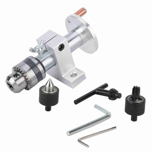 Baxnore Centro girevole dal vivo per mini tornio, strumento regolabile in metallo con set di chiavi, accessorio per il tornio da banco in legno di accessorio in legno
