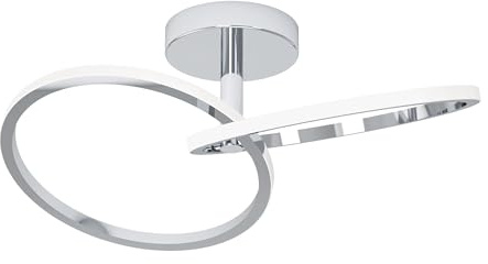 Eglo LED Ceiling Light Congiunti, Ring Flush Mount lamp for Living Room | hallway lighting, metal room in chrome, warm white-cool white