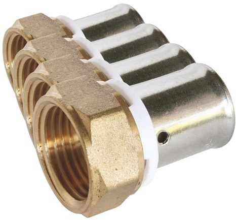 SOMATHERM FOR YOU - Raccord droit à sertir pour tube PER Ø20 - Femelle 20/27 (3/4''), Permet de raccorder un tube PER de diamètre Ø20 (Lot de 4)