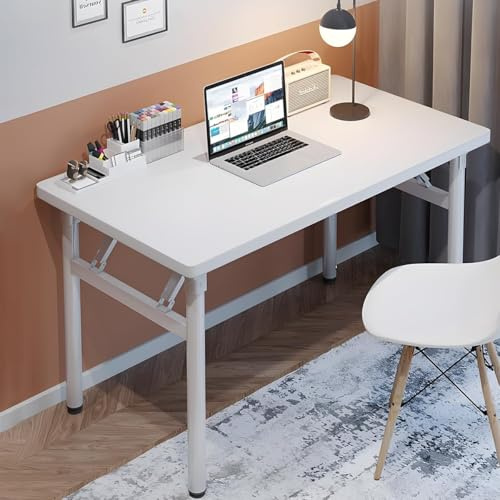 HDHNBA Escritorio de computadora sin ensamblaje, Mesa de Estudio y Escritura Mesa pliante ahorradora de Espacio para Sala de Estar, Oficina en casa