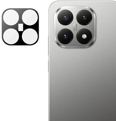 Wigento Kamera Schutzglas für Xiaomi 15T 5G, Linsenschutz, HD klar, kratzfest, blasenfreie Anbringung, passgenauer Kameraschutz (Schwarz)