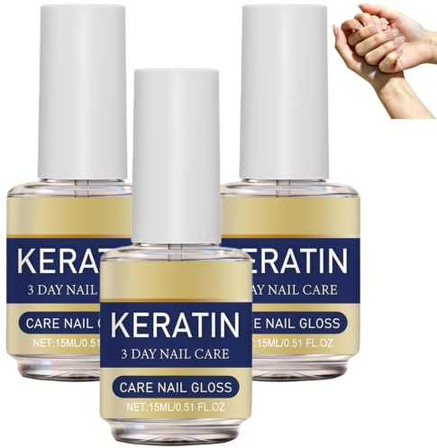 Keratin-Nagelpflegeöl, feuchtigkeitsspendendes Nagelhautöl, Nagelstärkungsnagelhaut, Nagelstärkung, für trockene, brüchige und beschädigte Nägel, Hand- und Fußkompatibel (3pcs)