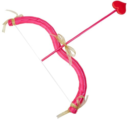 GORGECRAFT Eros Pfeil Und Bogen Set Valentinstag Fuchsia Herz Amor Bogen Kostüm Cosplay Accessoires Foto Requisiten Halloween Party Performance Zubehör Für Erwachsene Make Up Themenpartys Requisiten