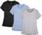 icyZone® Damen Sport T-Shirt Running Fitness Shirts Sportbekleidung Kurzarm Oberteile Shortsleeve Top XL Black/Granite/Blue