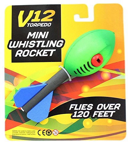V12 Torpedo Mini Flying Whistling Rocket Throwing Toy Game ~ Colour Varies