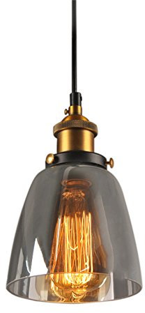 chendongdong Lustre Suspension Abat-jour Verre Lampe Luminaire Industrielle E27 Vintage Edison Rétro Plafonnier Eclairage Plafond suspension ajustable 1.3M E27 (ampoule incluse)