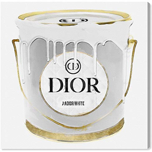 The Oliver Gal Artist Co. Fashion and Glam Wall Art Canvas Prints 'All White Paint' Deko für zu Hause, Grau, Gold, 30 x 30