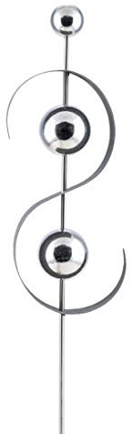 Gehlmann dekorativer moderner Gartenstecker Ornament Edelstahl Silber glänzend mit 3 Edelstahlkugeln