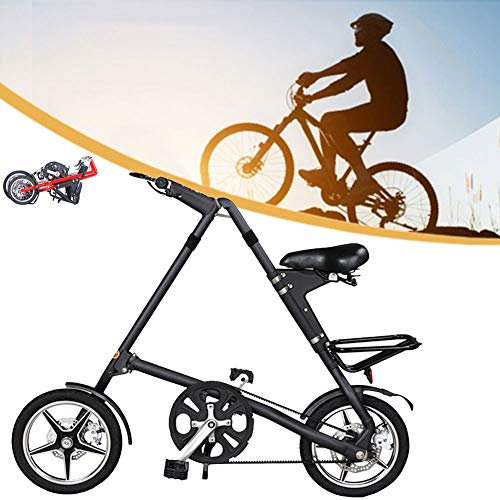 NANANA 14/16 Zoll Faltbares Faltrad Klapprad Erwachsene, Leichtes Mini-klapprad, Starker Stahl, Rennrad, Outdoor-Radfahren, Herren Damen Jungen Folding, 2 Größen,Schwarz,14inch