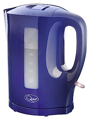 Quest 35009 1.7 Litre Electric Kettle/Navy Blue/Cord Storage/Water Level Indicator/BPA Free/Automatic Cut-Off/Navy Blue/Student Essentials for University