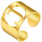 PROSTEEL Damen Buchstabe J Ring 18k vergoldet Offener Ring mit Initiale cool Verstellbarer Großbuchstaben Band Ring Fingerring Modeschmuck für Männer Frauen