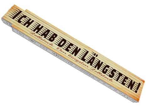 Meterstab aus Holz mit lustigem Spruch - Ich hab den Längsten! Zollstock Auf die Größe kommt es an und das nicht nur bei Zollstöcken sondern auch in anderen Bereichen