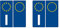 ADESIVI KIT COMPLETO PER TARGA EUROPA PER AUTO - 4 PEZZI dimensione 4,6x9,8 CM rosso