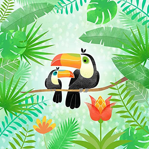 20 Servietten Tukane im wilden Dschungel | Tiere | Vögel | Urwald | Tischdeko 33x33cm