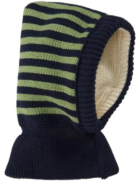 Bio Baby und Kinder Schalmütze 100% Bio-Baumwolle (kbA) und Schurwolle, Marine moos, 50/52