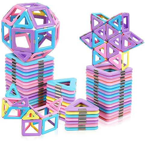 Magnetische Bausteine Spielzeug, Magnetspielzeug Magnete für Kinder, Weihnachten Geburtstag Magnetbausteine Geschenk ab 3 4 5 6 7 Jahre Junge Mädchen