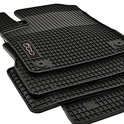 Mattenprofis Edition Gummimatten Gummifußmatten geeignet für FIAT 500 + FIAT 500 Cabrio Elektro ab Bj. 2020 sw, schwarz